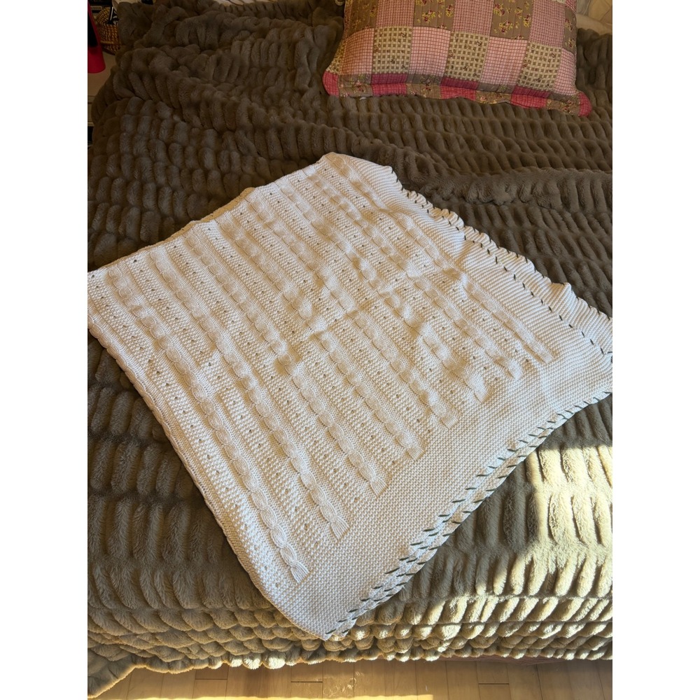 Tasha Polizzi Saddle Blanket & Co Knit Throw Blanket Ivory‎